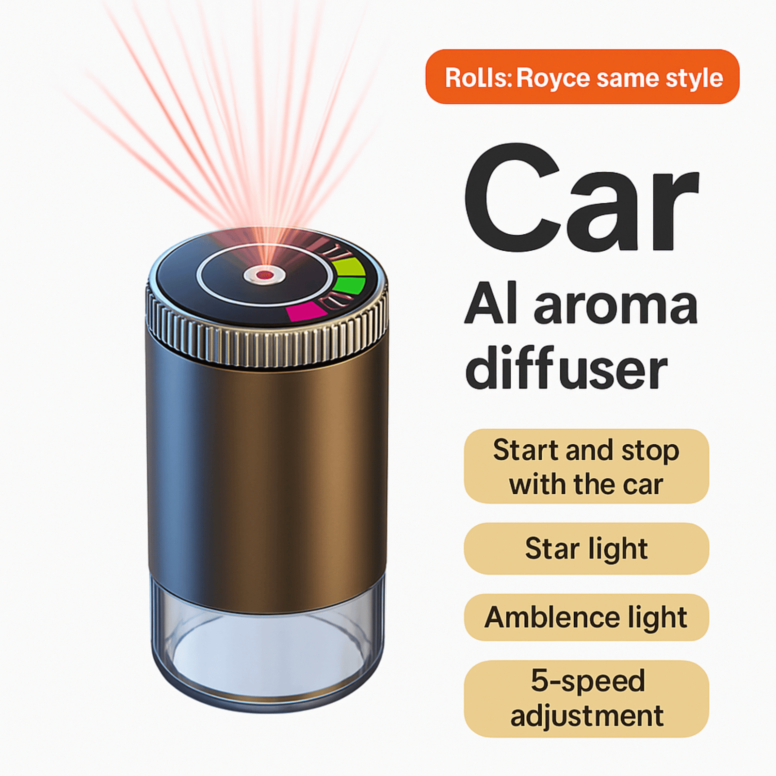 Smart Car Air Freshener with Projector Light