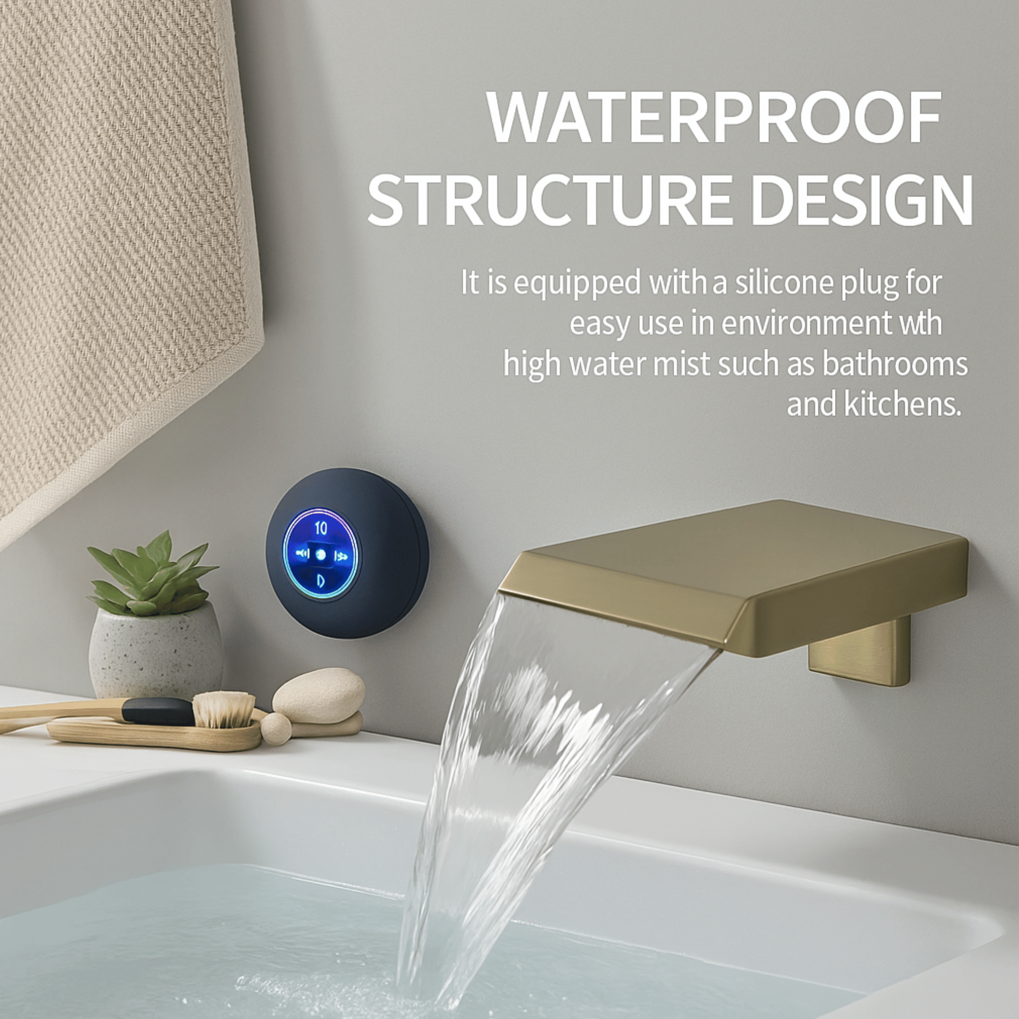 Waterproof LED Bluetooth Shower Speaker