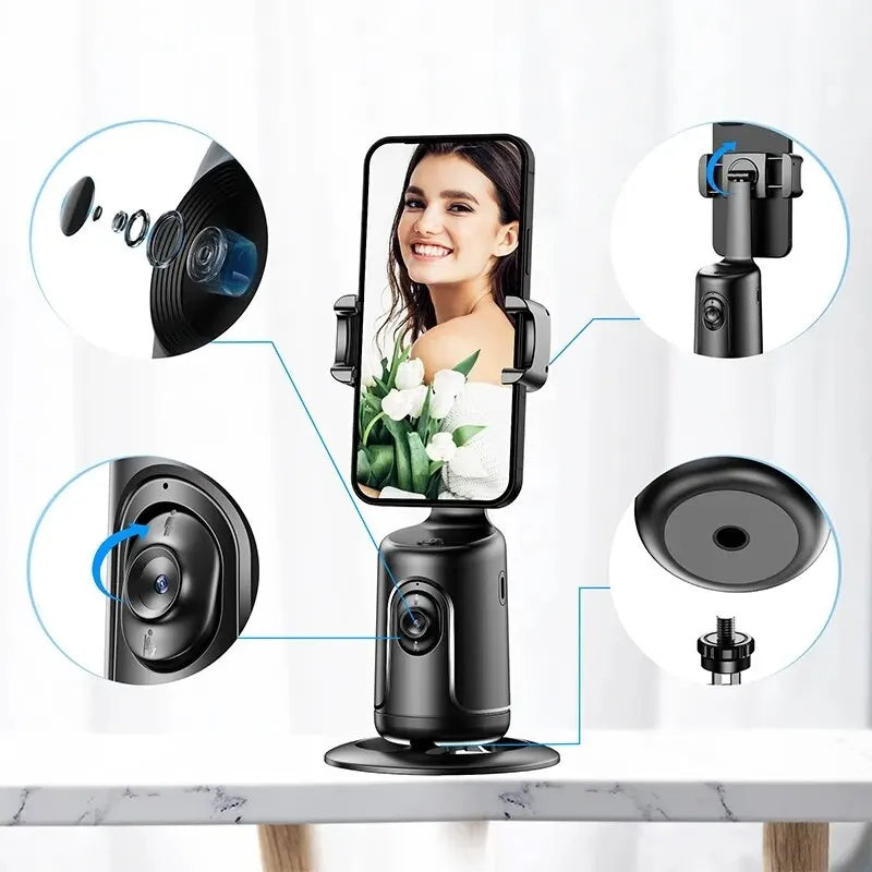 360° AI Auto Face Tracking Phone Gimbal Stabilizer