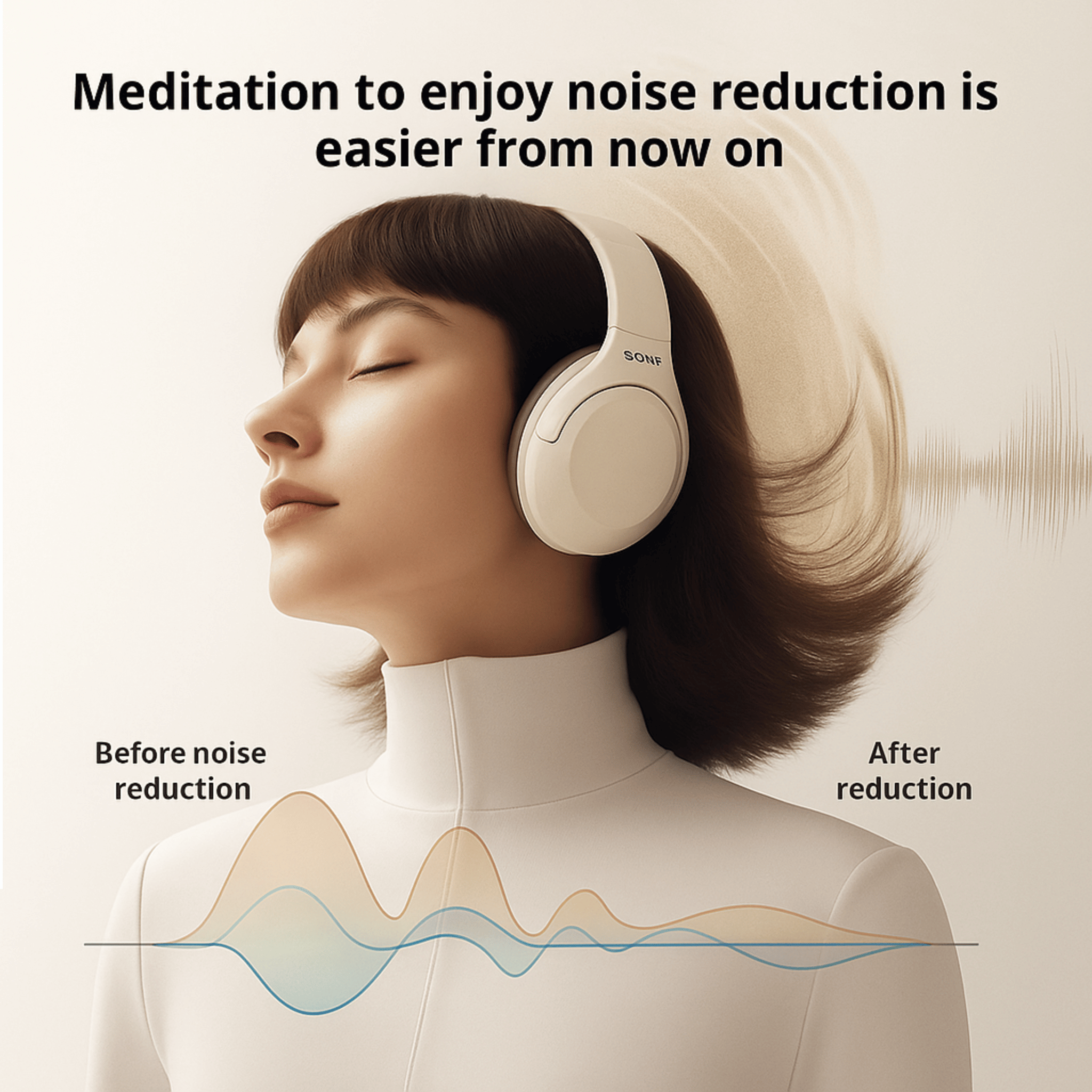 Sony D2 ANC Wireless Headphones – Bluetooth 5.3, 40mm HiFi Drivers, Foldable Gaming Headset with Mic - Shantechs