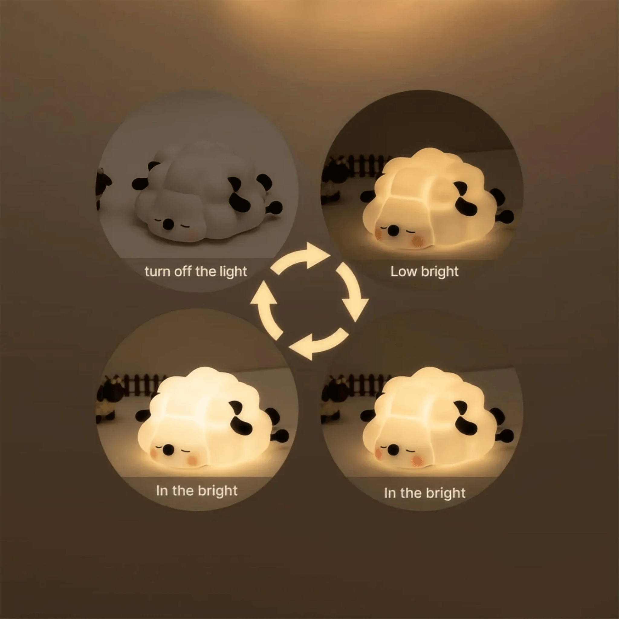 Animal LED Night Light – Touch Control, USB Rechargeable, 3 Brightness Levels | Kids Room Decor - Shantechs